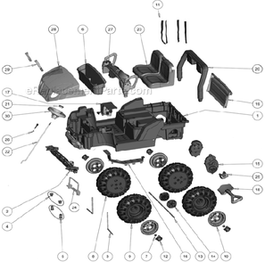 Page A Diagram and Parts List for CGY61  Power Wheels Ride-On Cars